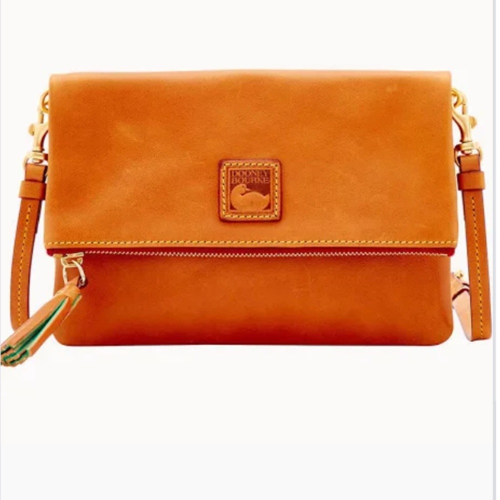 Dooney and Bourke foldover crossbody in Florentine Italian leather. Used 1 time